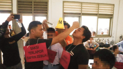 Reka ulang kasus penganiyaan yang dialami seorang siswa SMK