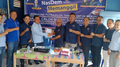 Masuk Bursa Bakal Calon Bupati dan Wakil Bupati Nias, Tim Penjaringan DPD Partai NasDem Terima Berkas Pendaftaran Alinuru Laoli