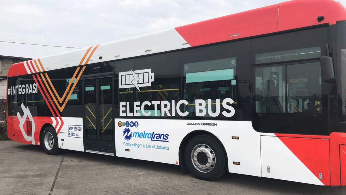 Bus listrik yang beroperasi di Jakarta. (detikcom)