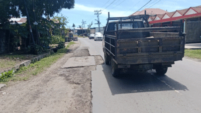 Jalan yang akan ditambal di Gunungsitoli