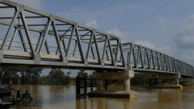 Akhirnya Ada Juga Jembatan di Rantau Kasih, Puluhan Tahun Warga Gunakan Rakit untuk Menyeberang