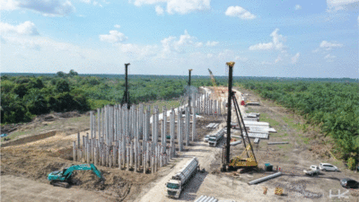 Pembangunan persimpangan Tol Rengat-Bypass Pekanbaru. (riau.go.id)