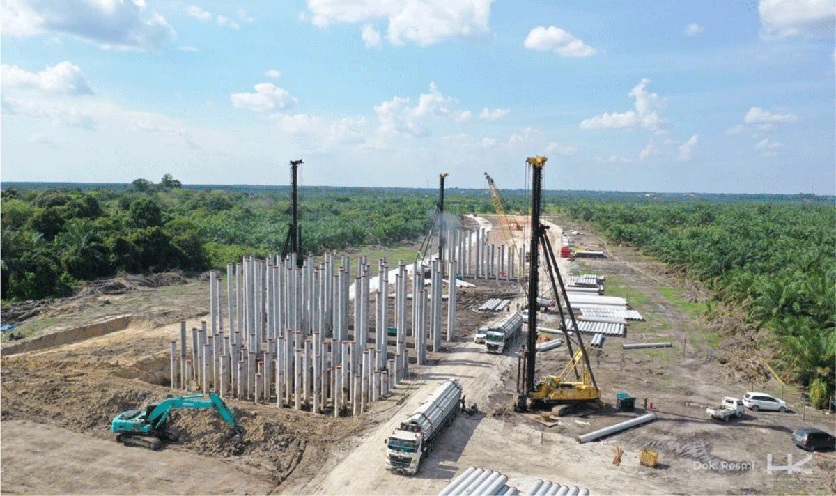 Pembangunan persimpangan Tol Rengat-Bypass Pekanbaru. (riau.go.id)
