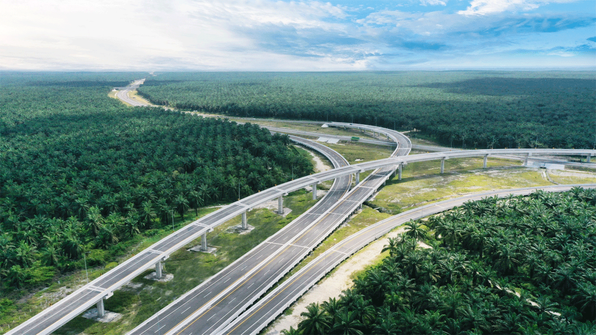 Jalan tol yang dibangun Hutama Karya.