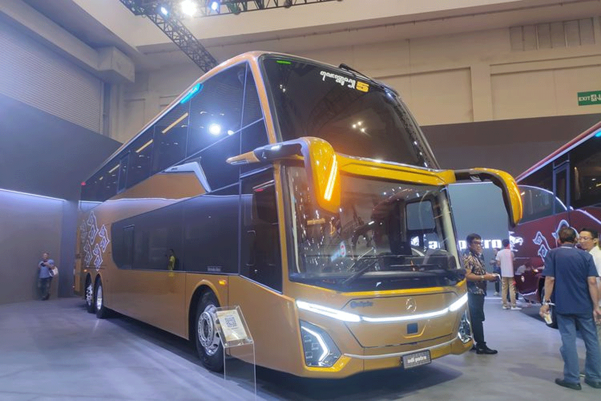 Bus baru Garuda Mas yang ditampilkan di GIIAS 2024. (kompas.com)