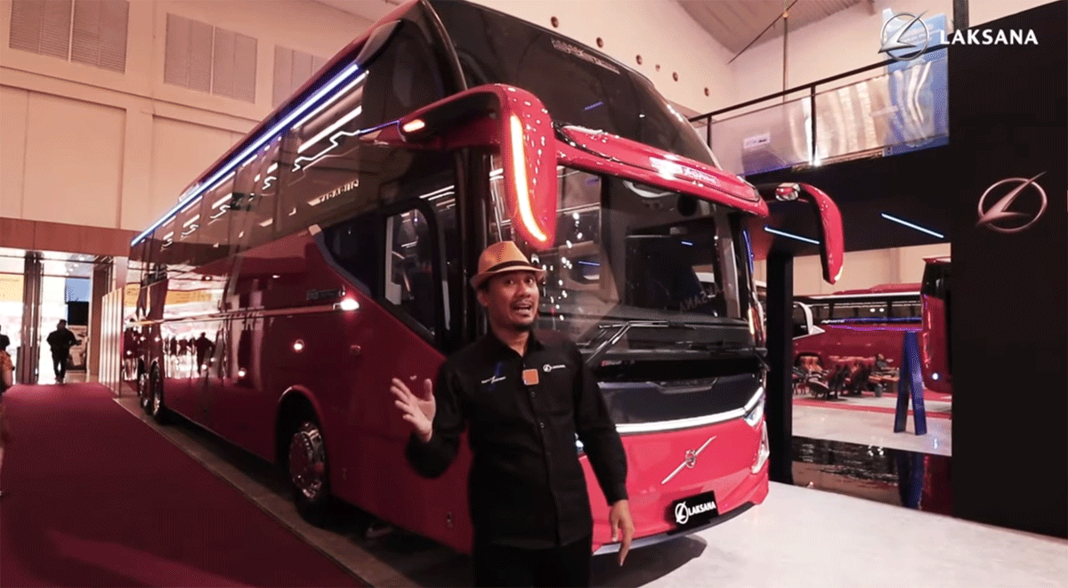 Bus baru ralitan Karoseri Laksana yang ditampilkan di GIIAS. (YouTube Laksana)