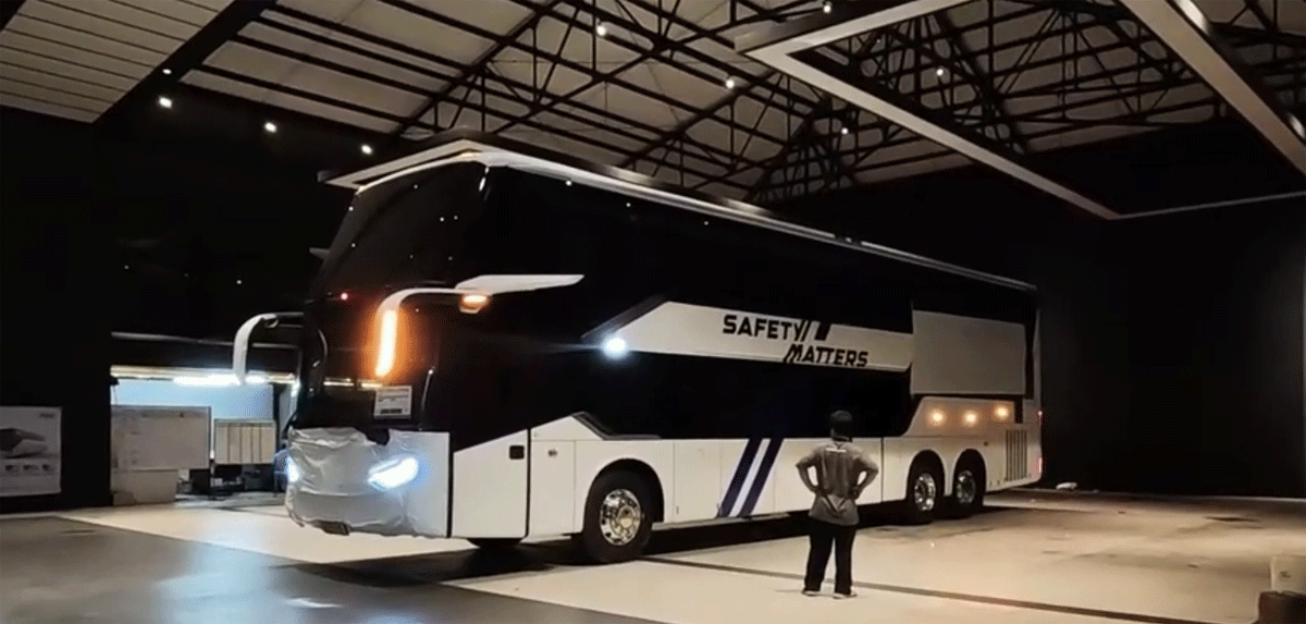 Bus baru rakitan Karoseri Laksana yang akan ditampilkan di GIIAS 2024. (YouTube Laksana)