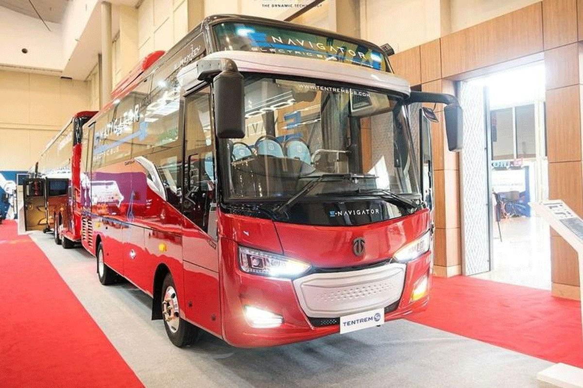 Bus listrik rakitan Karoseri Tentrem. (Instagram Tentrem)