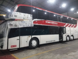 Bus Mahardika Ditampilkan di GIIAS 2024, Bodi Jetbus 5 Rakitan Karoseri Adiputro, Sasis Volvo B11R 2 Bus Mahardika Ditampilkan di GIIAS 2024, Bodi Jetbus 5 Rakitan Karoseri Adiputro, Sasis Volvo B11R