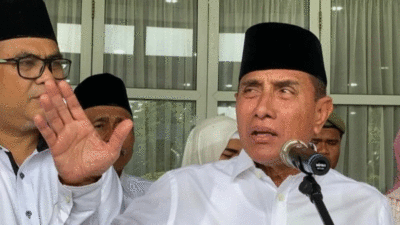 Edy Rahmayadi berikan keterangan pada wartawan. (tvone)