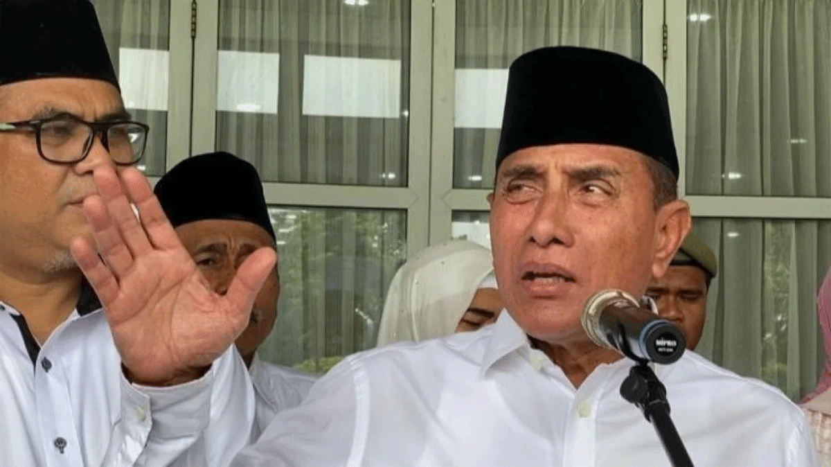 Edy Rahmayadi berikan keterangan pada wartawan. (tvone)