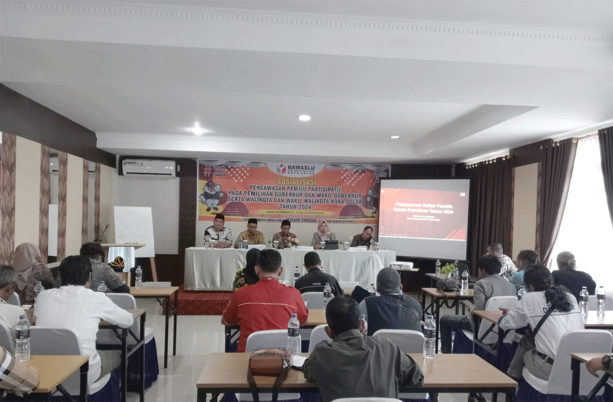 Sosialisasi pengawasan partisipatif yang diadakan Bawaslu Kota Solok.
