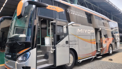 Bus Miyor Terbaru di Karoseri Morodadi Prima. (krisna puja channel)