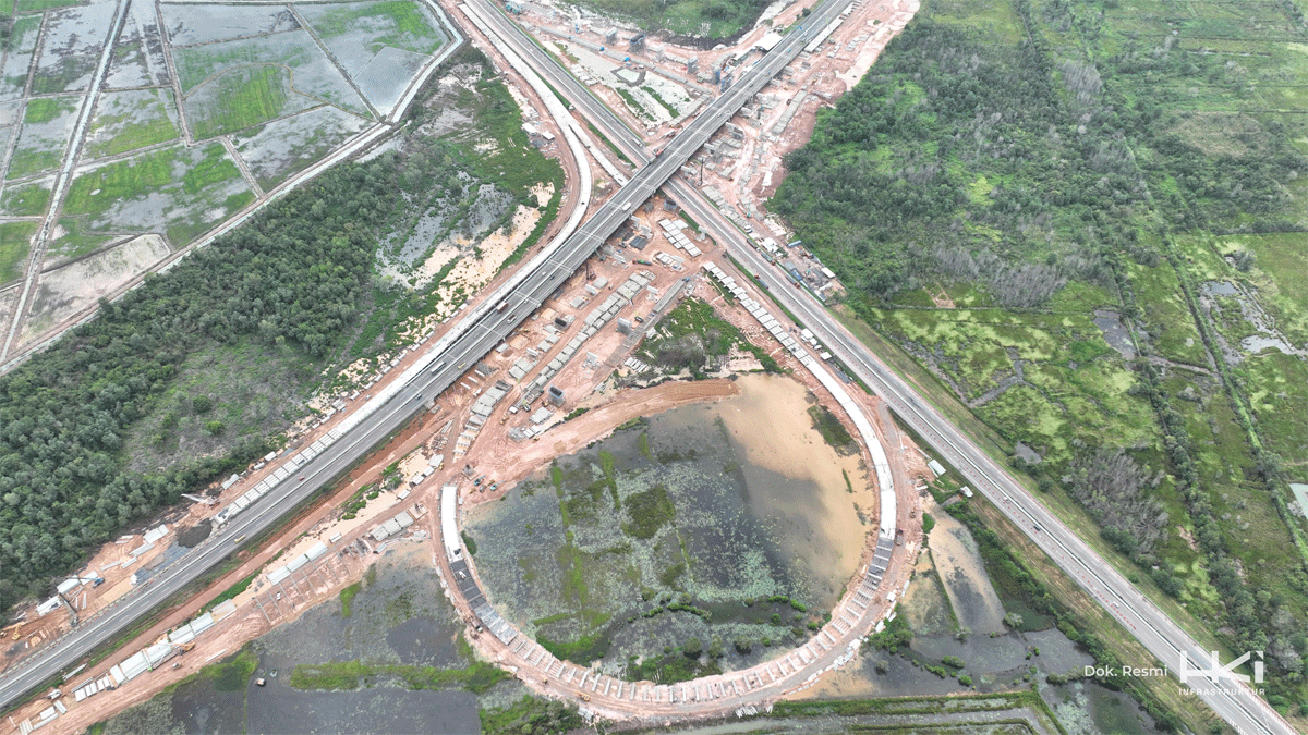 Pembangunan tol di Sumatera Selatan yang terus dikebut PT Hutama Karya. (hutama karya)