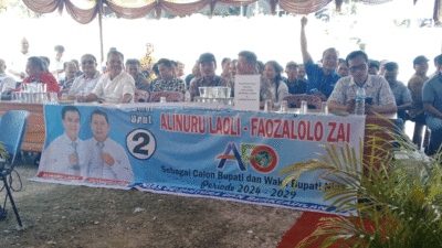 Komisi Pemilihan Umum (KPU) Kabupaten Nias menggelar pengundian dan menetapkan nomor urut pasangan calon bupati dan wakil bupati pada pemilihan serentak 2024, Senin (23/9/2024)