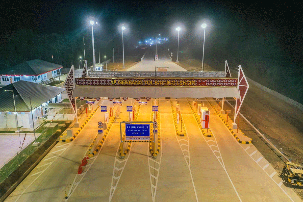 Gerbang Tol Bayung Lencir. (Dokumentasi Satker Bebas Hambatan BBPJN Sumsel)