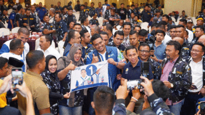 Ribuan kader Angkatan Muda Pembaharuan Indonesia (AMPI) Sumut menyambut hangat dan memberi dukungan untuk pasangan calon Bobby-Surya di Pemilihan Gubernur Sumatera Utara 2024.