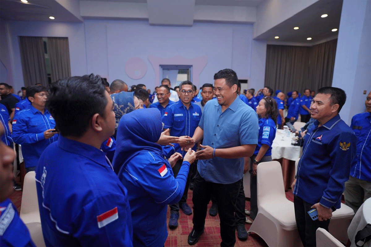 Bobby Nasution bersama kader Partai Demokrat di Sumatera Utara
