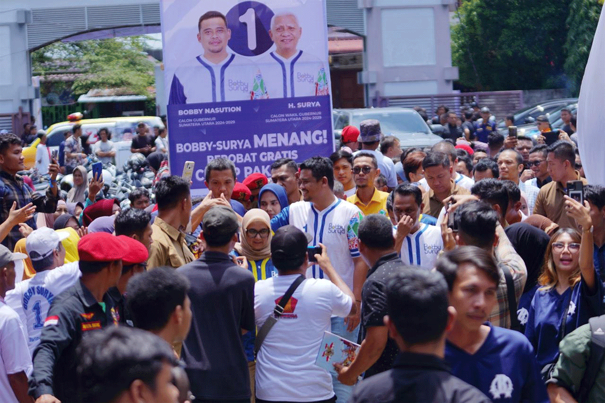 Bobby Nasution sapa pendukung di Tebing Tinggi