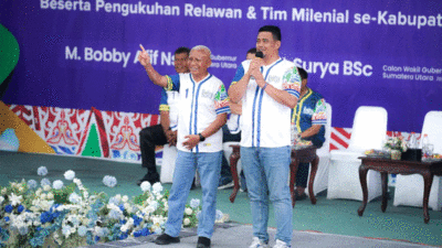 Calon Gubernur Sumatera Utara nomor urut 1, Bobby Nasution dan Calon Wakil Gubernur Surya