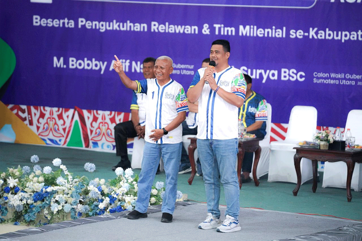Calon Gubernur Sumatera Utara nomor urut 1, Bobby Nasution dan Calon Wakil Gubernur Surya