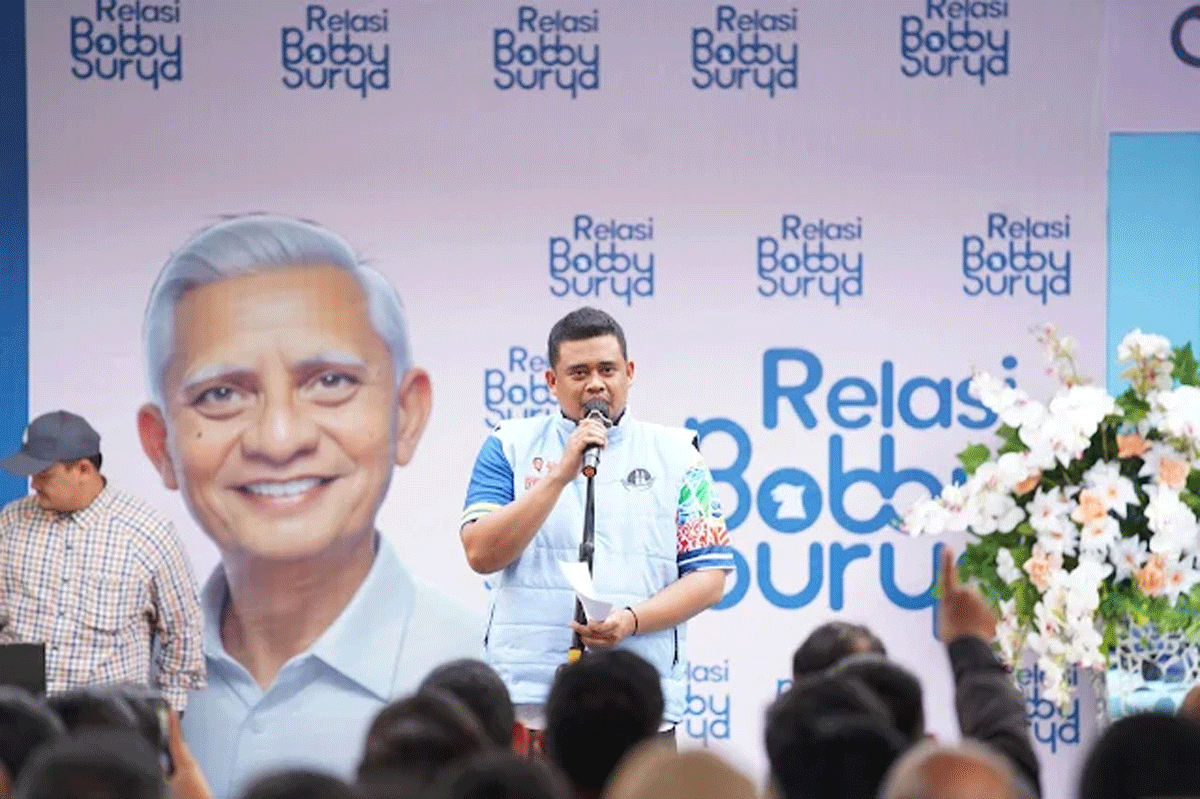 Bobby Nasution sampaikan visi dan misi ketika kampanye.