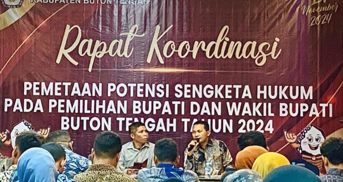 Rapat koordinasi pemetaan hukum sengketa Pilkada 2024 yang yang digelar KPU Buteng yang diikuti seluruh PPK dan PPS