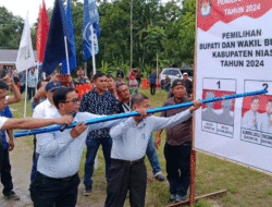 Usai Kukuhkan Tim Pemenangan, Alinuru Laoli-Faozanolo Zai Simulasikan Cara Pencoblosan Bupati dan Wakil Bupati Nias