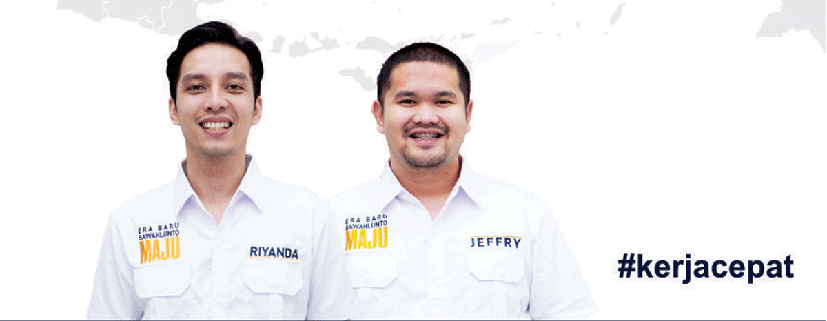 Wali Kota dan Wakil Wali Kota Sawahlunto terpilih, Riyanda Putra dan Jeffry Hibatullah