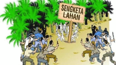 Ilustrasi sengketa lahan. (betahita)