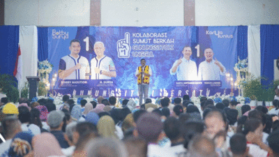 Bobby Nasution sampaikan program kerja dalam kampanye Pilgub Sumatera Utara.