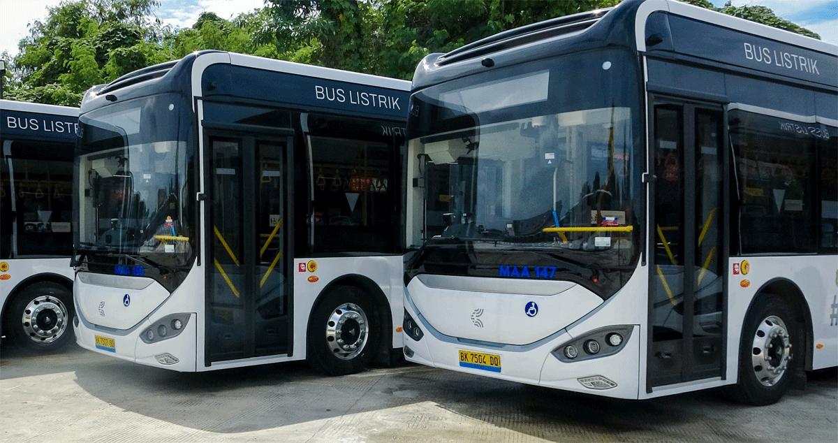 Bus listrik yang akan dioperasikan di Medan.
