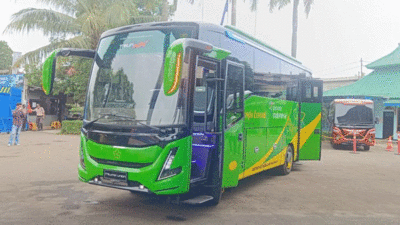Bus baru PO Rajawali Citra Transport pakai bodi Dehanda Triun DX dari Karoseri Trijaya Union. (DOK. TRIJAYA UNION)