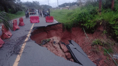 Jalan Sumbar-Riau Amblas di Tanjung Alai, Masyarakat Diimbau Lewat Tol