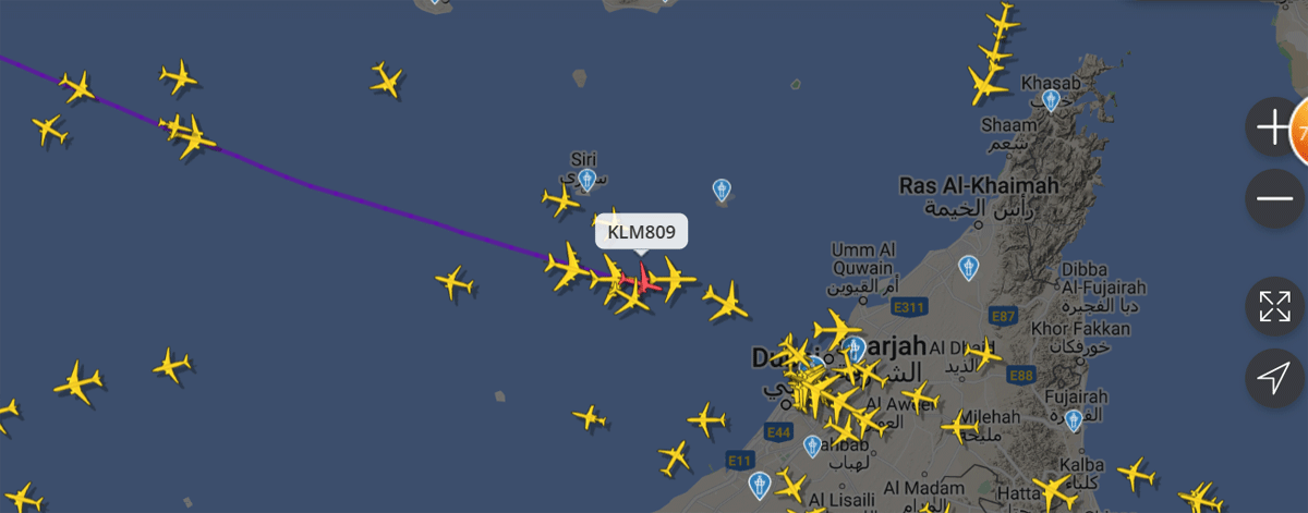 Pesawat yang ditumpangi Patrick Kluivert ketika dipantau melalui Flightradar24 Sabtu (11/1/2025) pukul 09.00 WIB.