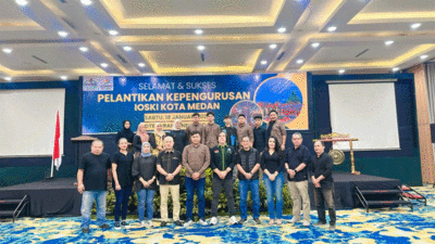 Foto bersama usai pelantikan Ketua IOSKI Medan, Sabtu (18/1/2025) di Grand Inna Hotel Medan.