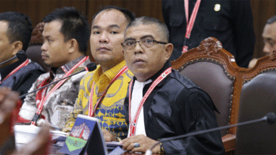 Sidang Perselisihan Hasil Pemilihan Umum Bupati (PHPU Bup) Kabupaten Nias Utara dengan perkara Nomor 91/PHPU.BUP-XXIII/2025, Senin (20/1/2025). (Humas MK)