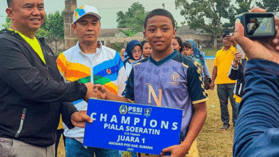 SSB Naraga Ciater Menjuarai Piala Soeratin U-13 tingkat Kabupaten Subang pada 2023.