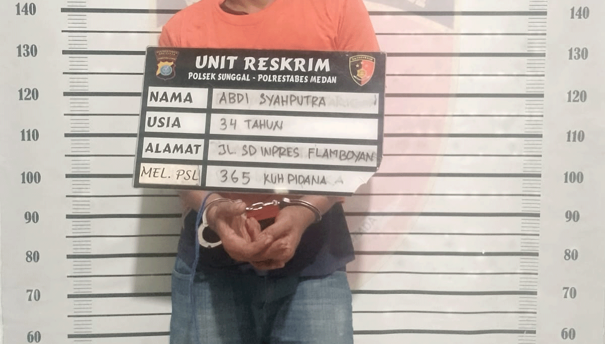 Salah seorang terduga pelaku yang diamankan polisi