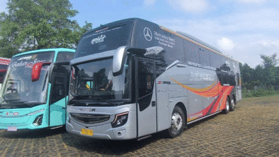 Bus baru PO Miyor yang menghadirkan tiga layanan dalam satu perjalanan. (DCVI)