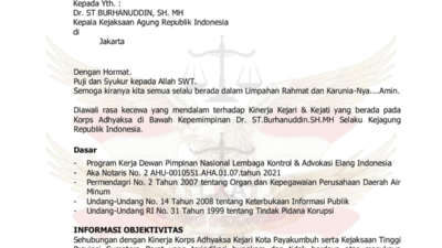 Lembaga Elang Indonesia Laporkan Kejari Payakumbuh dan Kejati Sumbar ke Kejagung RI