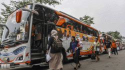 Bus mudik gratis tahun lalu yang diinisiasi Andre Rosiade dan Partai Gerindra. (Tirto.id)