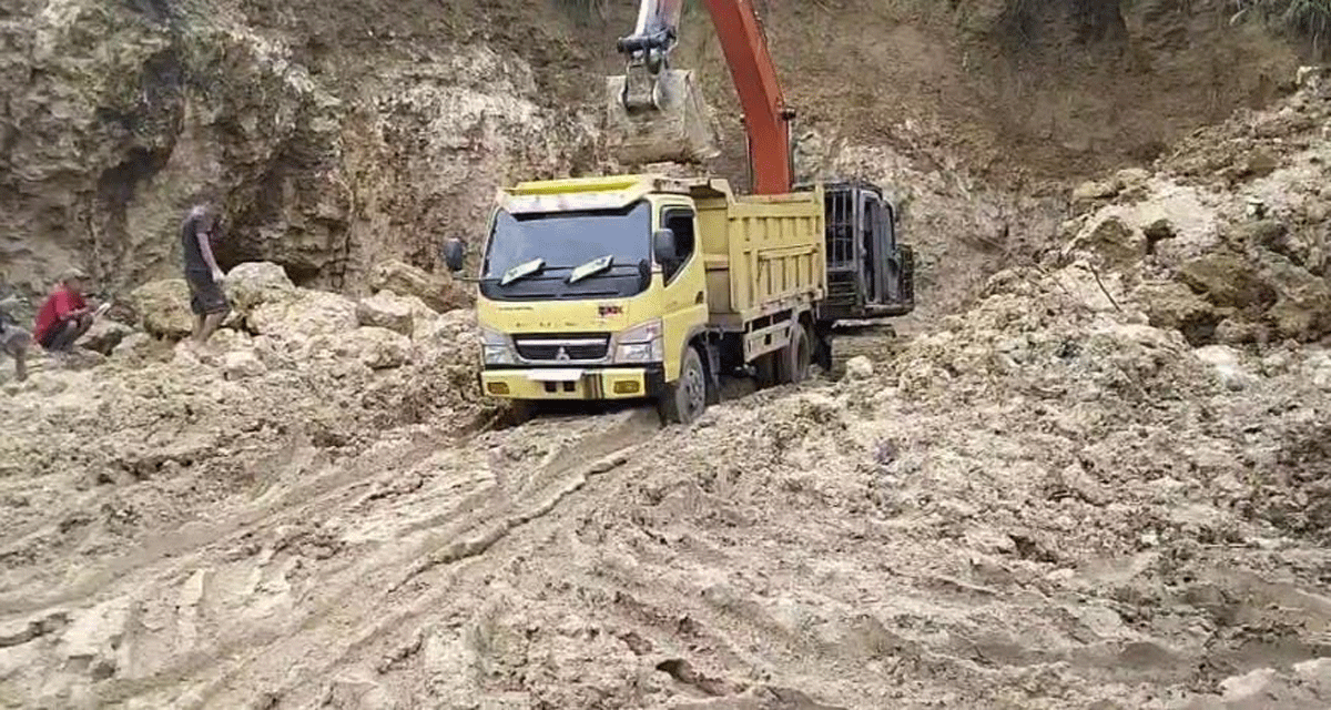 Galian C diduga tanpa memiliki izin bebas beroperasi di Desa Lolozasai, Kecamatan Gido, Kabupaten Nias