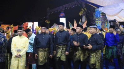 Komandan Detasemen Polisi Militer 1/5 Medan, Letkol CPM Hanri Wira Kusuma hadiri pembukaan Gelar Melayu Serumpun (GEMES) ke-8 di Istana Maimun Medan, Rabu (21/5/2025).
