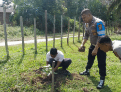 Jaga Alam dan Kelestarian Lingkungan, Polisi Bersama Warga Tanam Pohon di Pangean