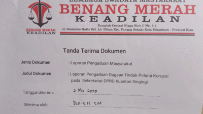 Bukti melapor ke Polda Riau