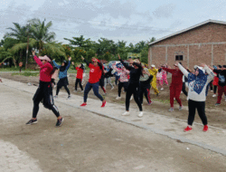 Senam Sehat Setiap Sabtu, Kader dan Warga Desa Pekan Tanjung Beringin Semangat Jalani Hidup Sehat