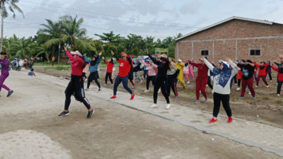 Semangat hidup sehat terus digaungkan Pemerintah Desa Pekan Tanjung Beringin, Kecamatan Tanjung Beringin, Kabupaten Serdang Bedagai (Sergai), lewat kegiatan senam pagi rutin setiap Sabtu.