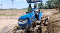 Alat sedang mengolah lahan di Serdang Bedagai.