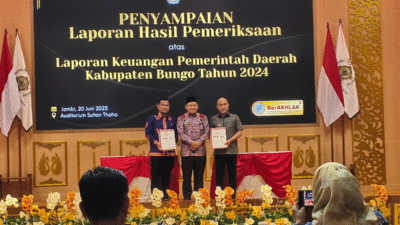 Pemerintah Kabupaten Bungo kembali meraih opini WTP dari Badan Pemeriksa Keuangan (BPK) Republik Indonesia Perwakilan Jambi.